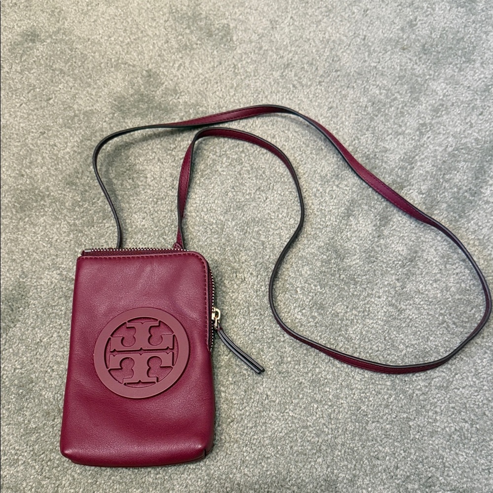 Tory Burch Burgundy Leather Crossbody